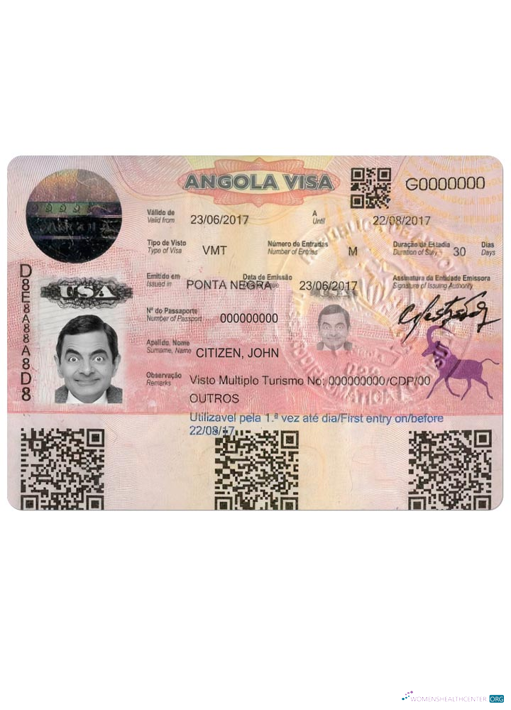 Download ANGOLA entry visa version 2 Photoshop template